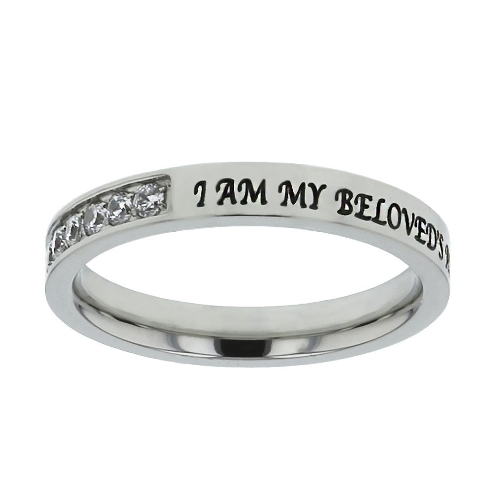Ring-Princess Cut-Silver-Beloved-Sz 6