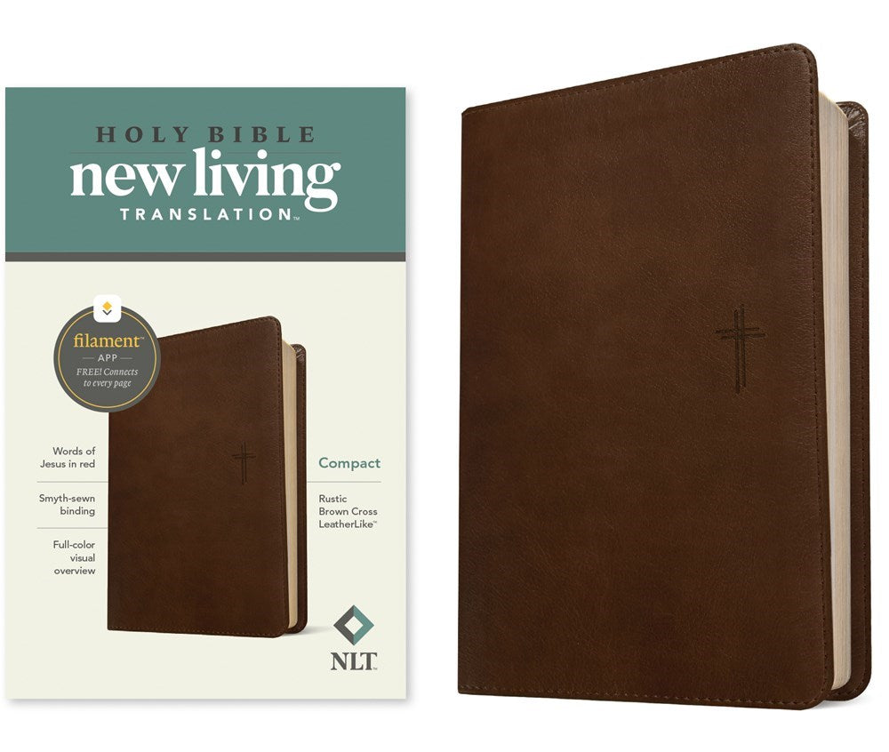 NLT Compact Bible/Filament Enabled Edition-Rustic Brown LeatherLike