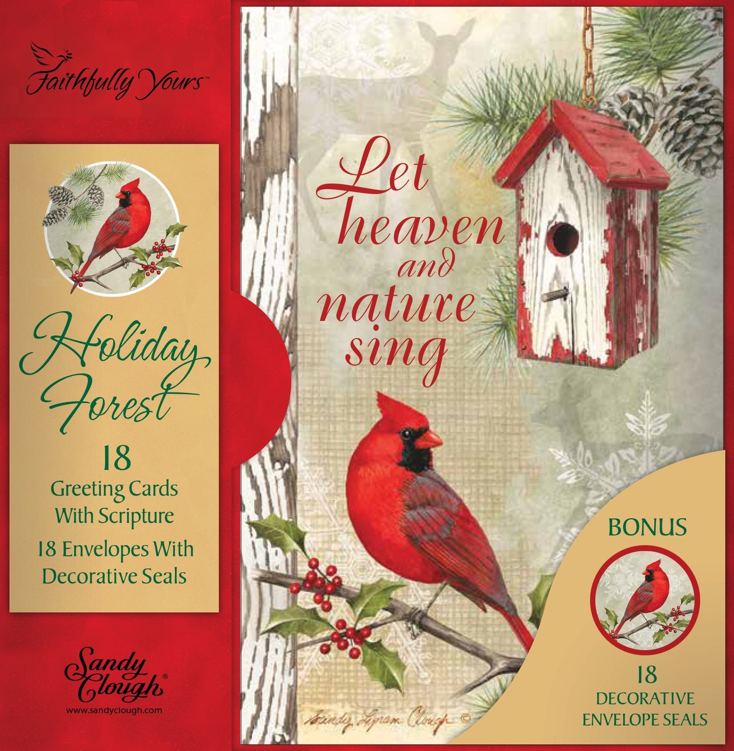 Boxed Card-Holiday Forest W/Seals (Box Of 18)