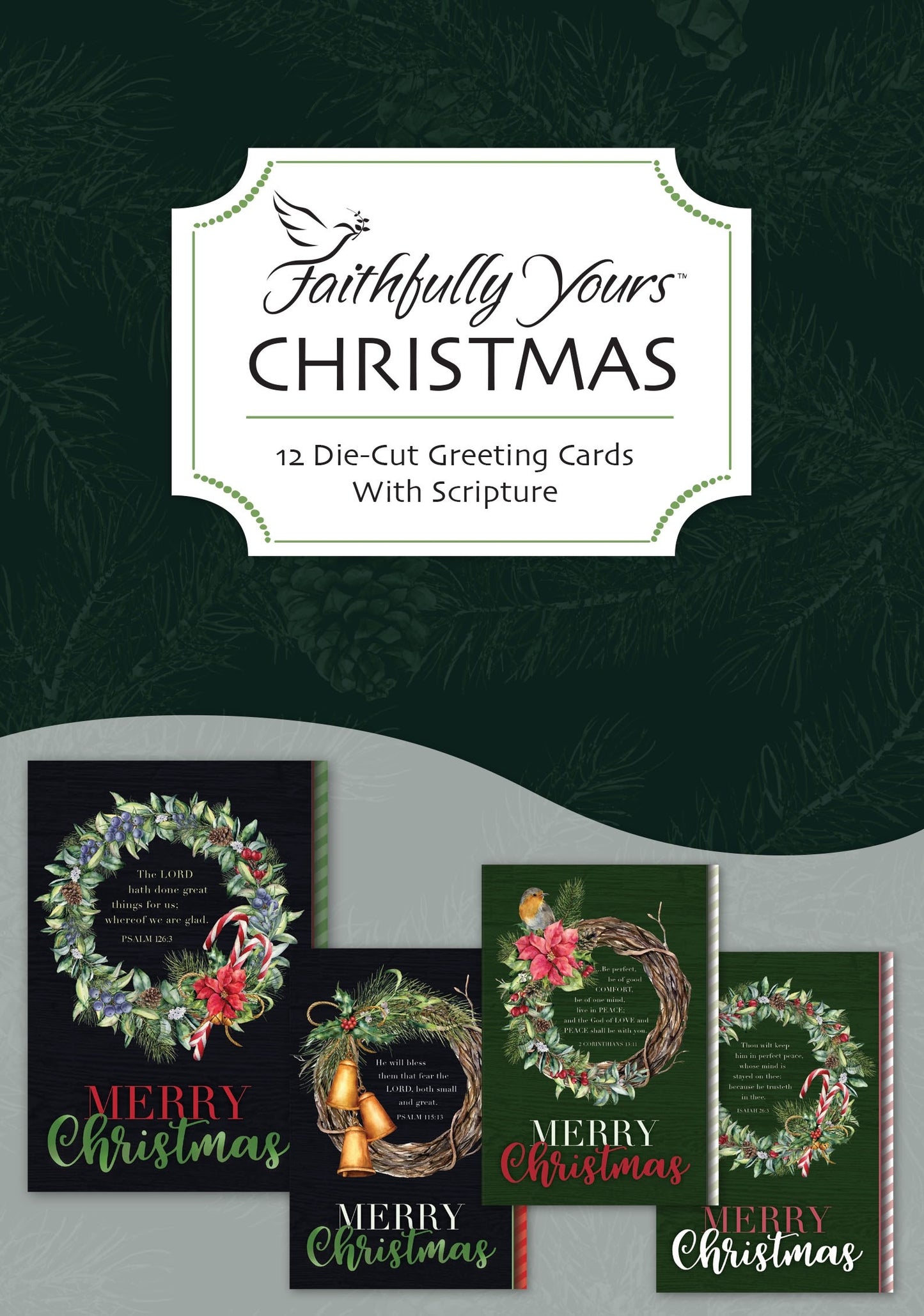 Boxed Card-Value-Christmas Wreaths-Christmas Assorted (Box Of 12)