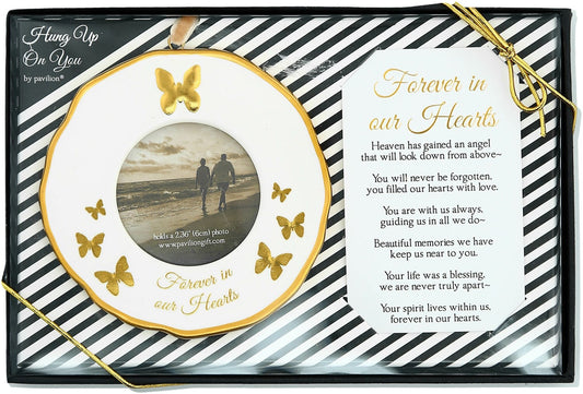 Ornament Boxed Set-Frame w/Sentiment Card-Forever In Our Hearts (Holds 2.36" Photo)