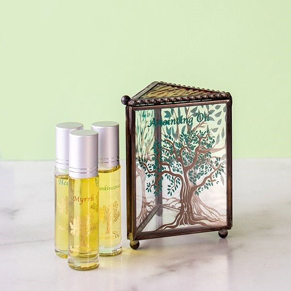 Anointing Oil-Tree Of Life Box Set Of 3-Frankincense Myrrh And Rose Of Sharon (#8240)