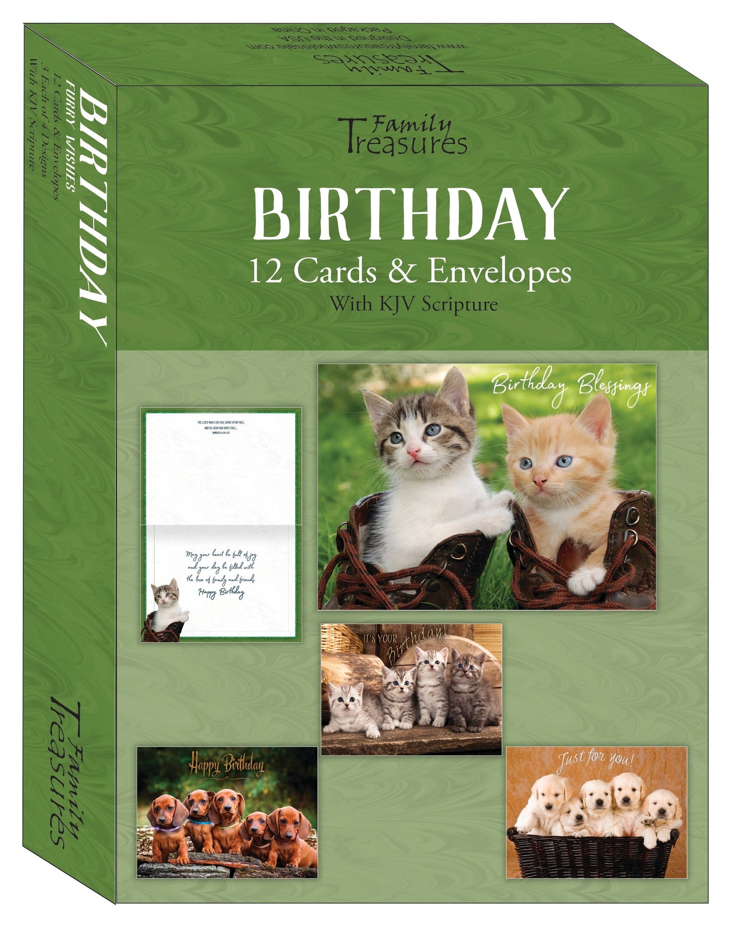 Boxed Card-Birthday-Furry Wishes (Box Of 12)