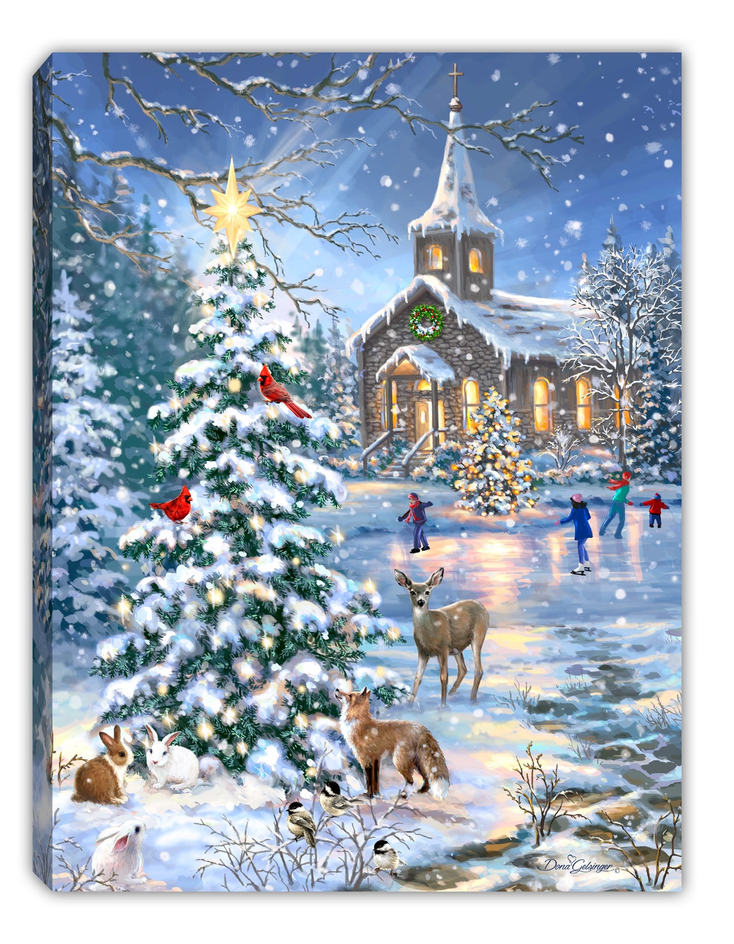 Mini Canvas-Rejoice-LED Tabletop w/Timer (8" x 6")