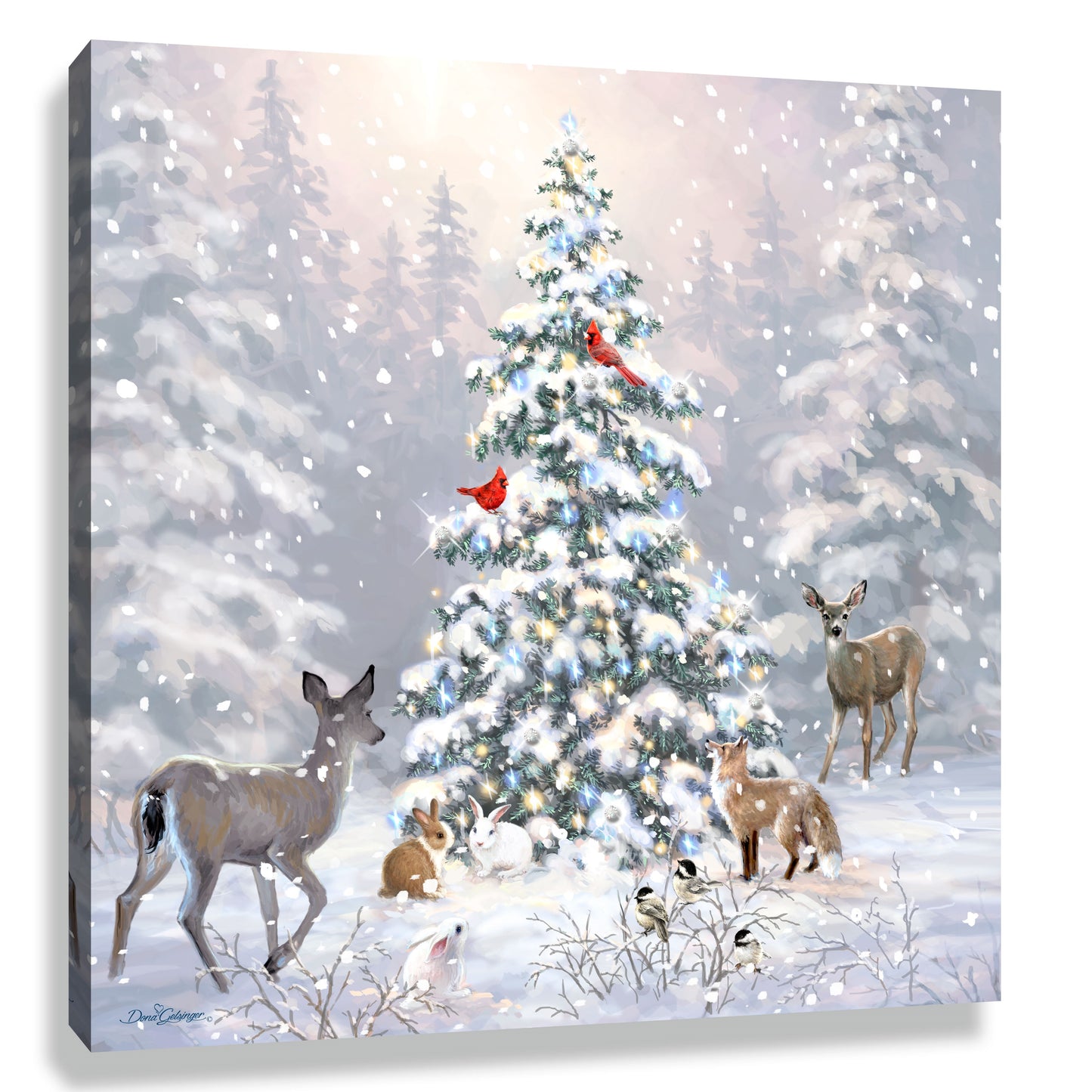 Pizazz Print-Woodland Christmas w/Swarovski Crystals (10" x 10")