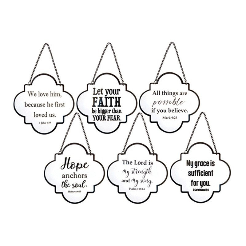 Inspirational Sayings Quarterfoil Signs (11" x 11") (Set Of 6)