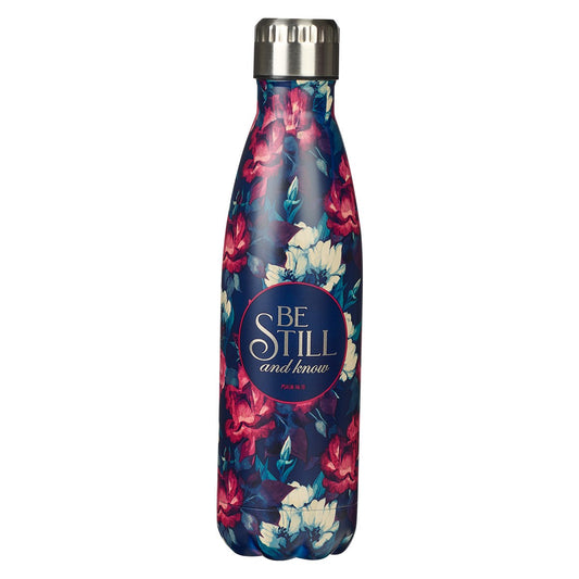 Water Bottle-Be Still & Know-Floral