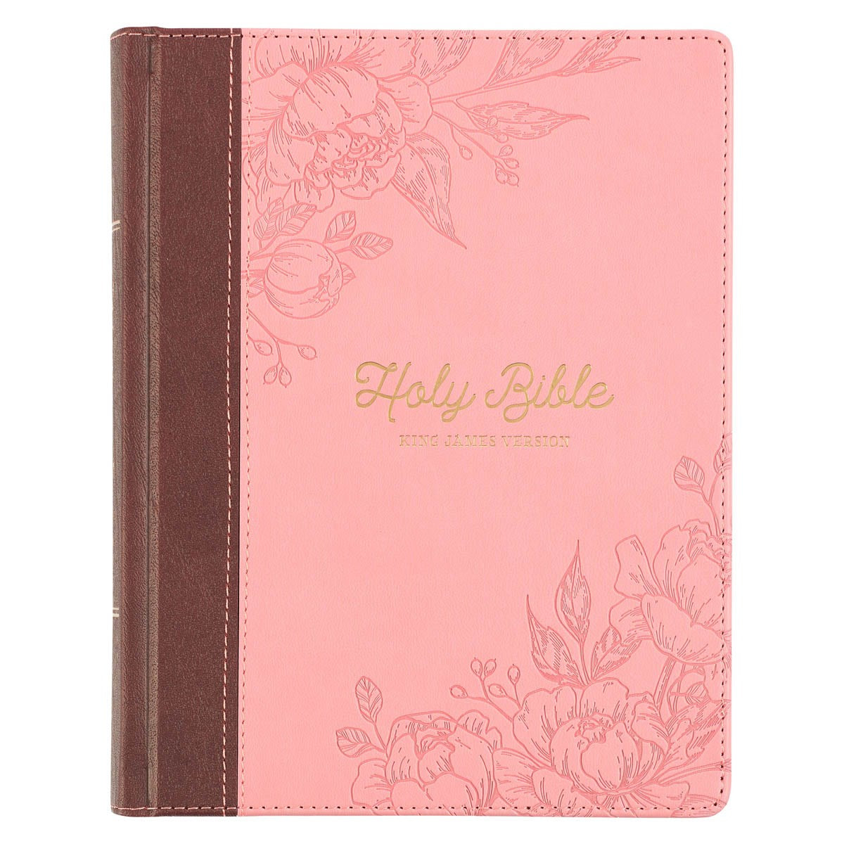 KJV Note-Taking Bible-Pink/Brown Faux Leather Hardcover