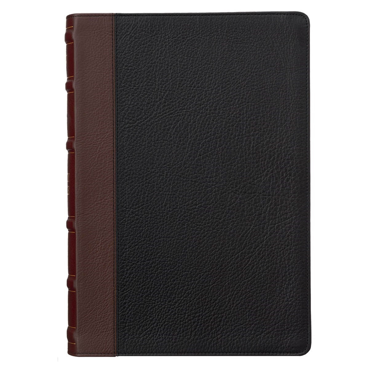 KJV Large Print Study Bible-Black/Burgundy Full Grain Leather Indexed