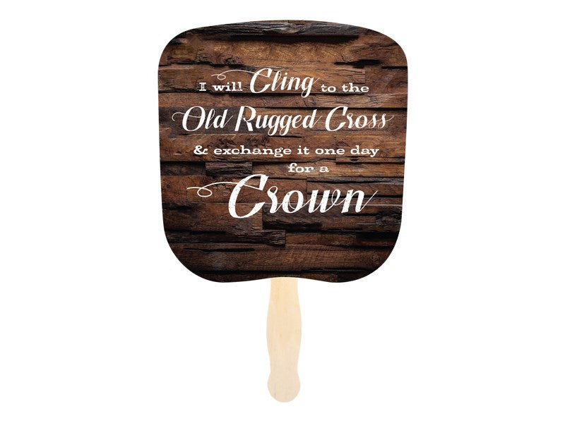 Hand Fan-Old Rugged Cross (Pack of 50)