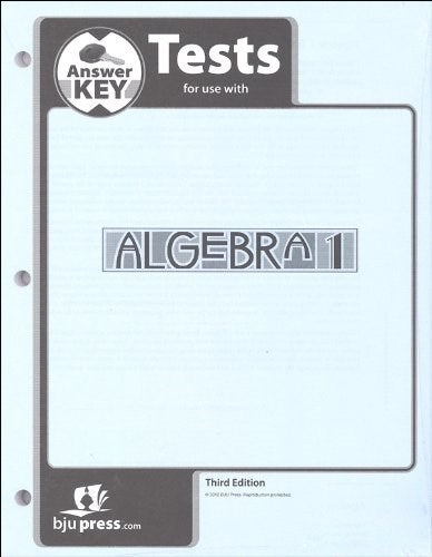 Algebra 1 Tests Answer Key (3rd Edition)