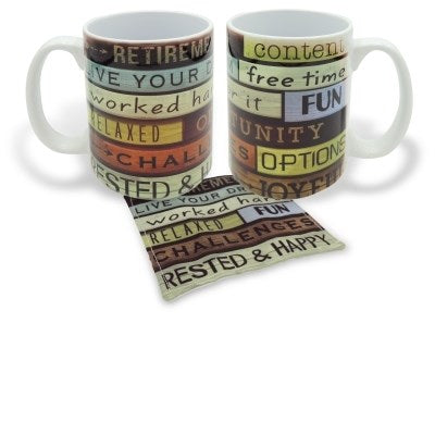 Mug w/Fabric Coaster-Retirement (15 Oz)