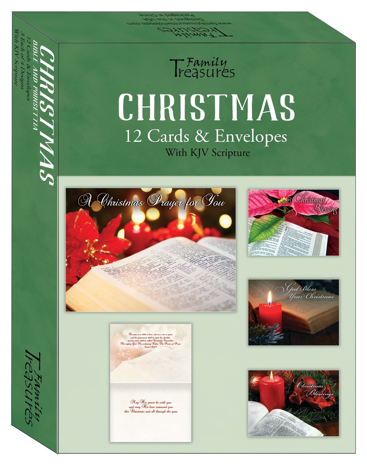 Card-Boxed-Christmas-Bible And Poinsetta (Box Of 12)