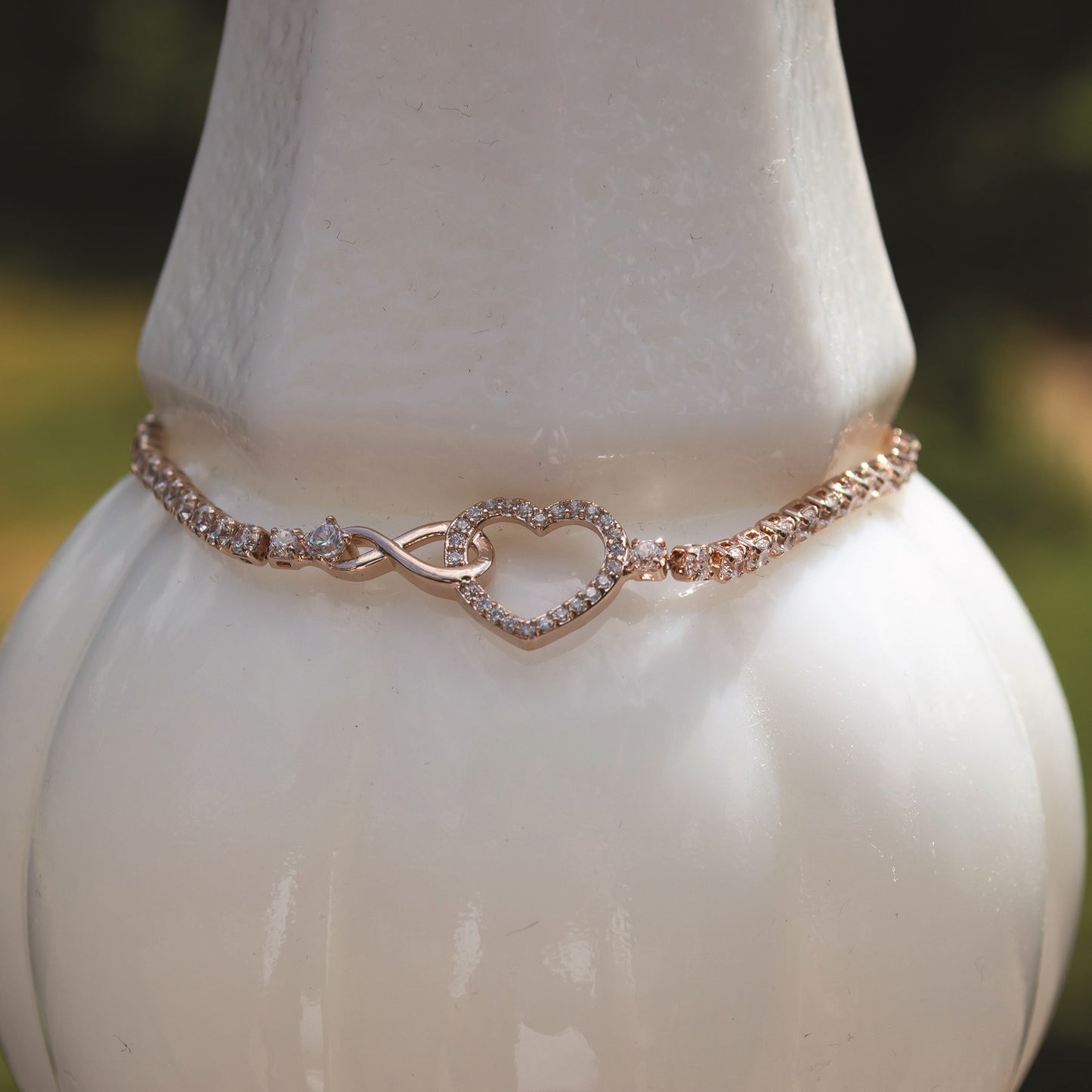 Bracelet-Eden Merry-Infinity-Heart Rose (PUB OUT OF PRINT)