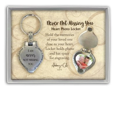 Key Ring-Heart Photo Locket-Never Not Missing You (Gift Boxed)