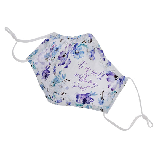 Face Mask-It Is Well-Purple Posies