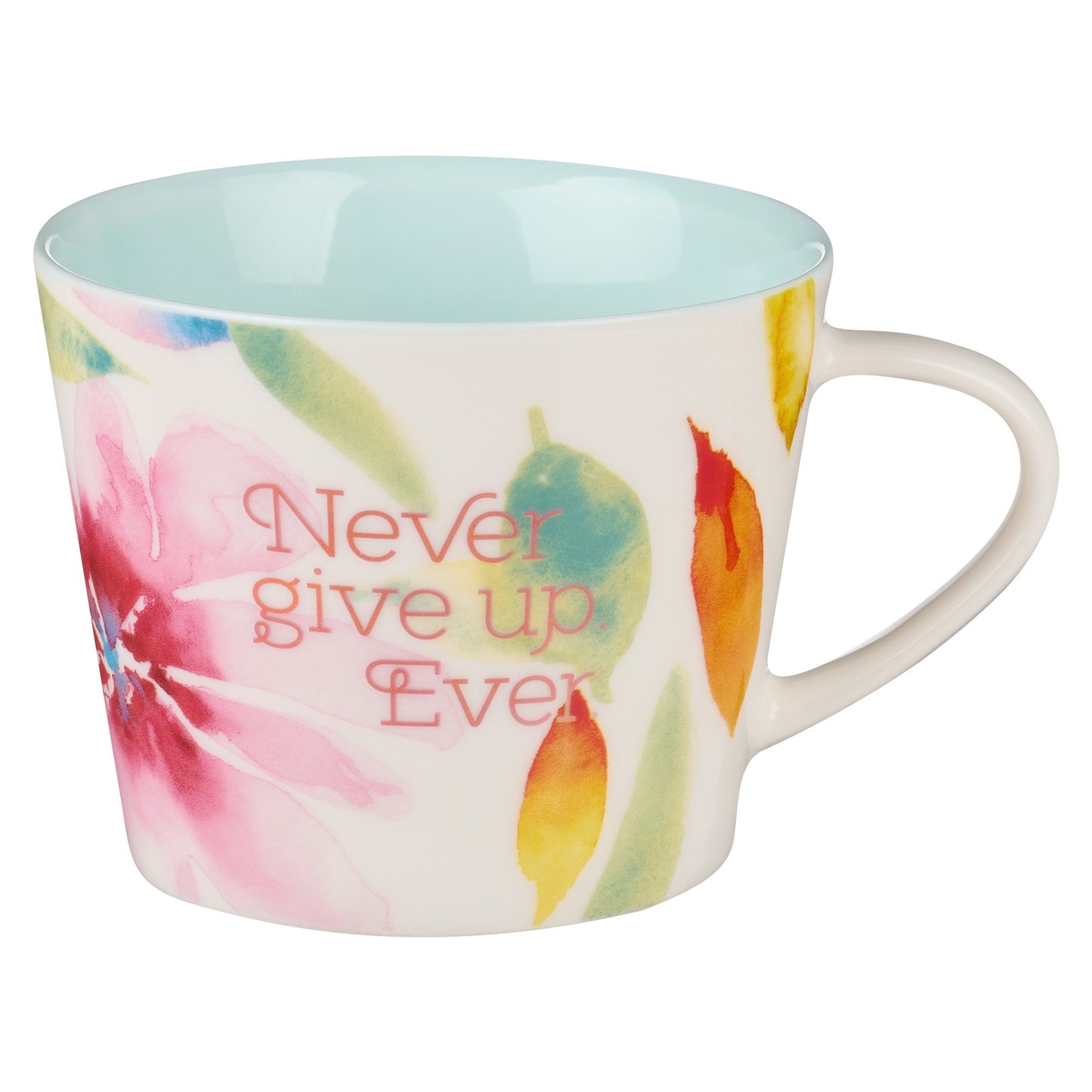 Mug-Never Give Up. Ever-Pink Daisies (HFMUG821)
