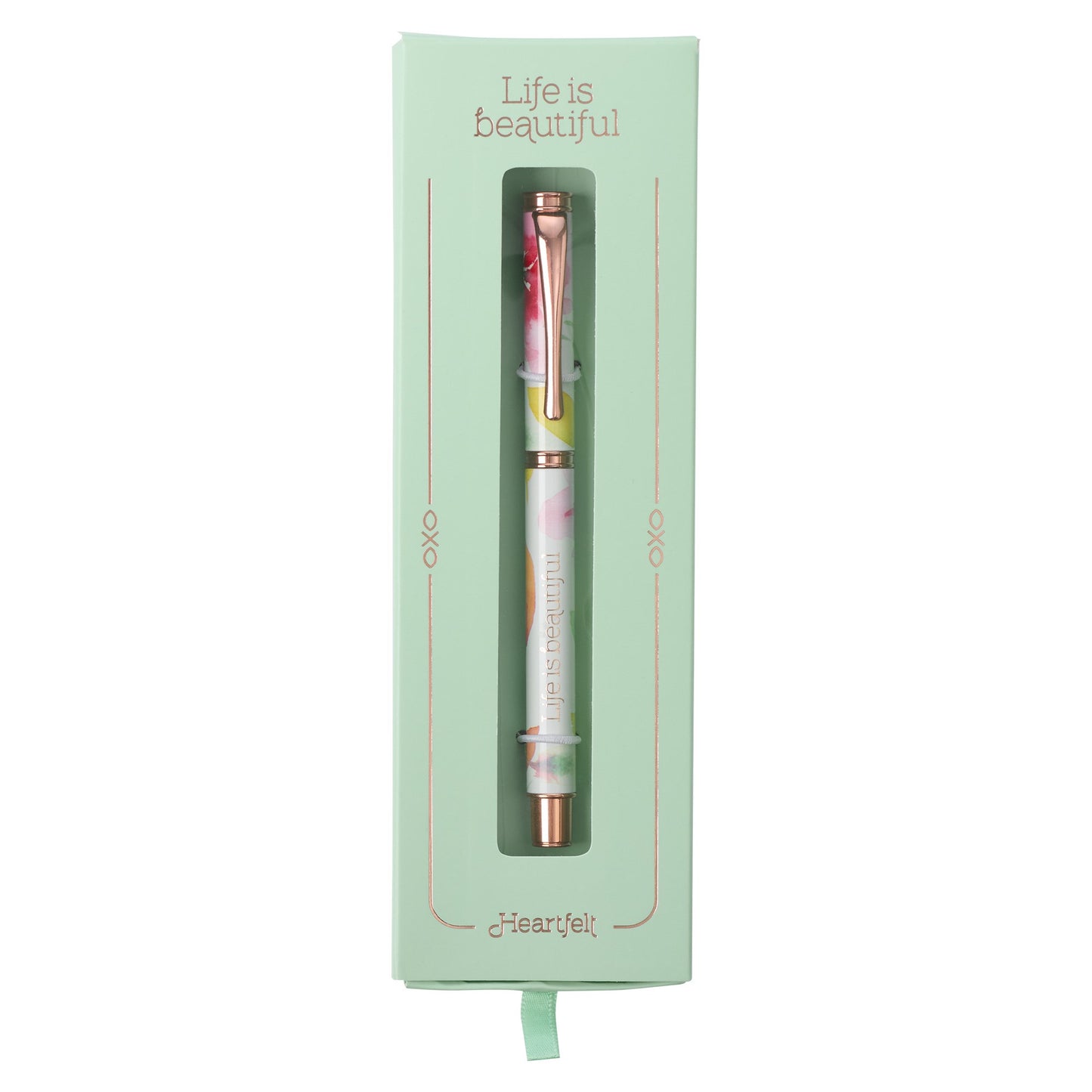 Pen in Gift Box-Pink Daisies/Life Is Beautiful