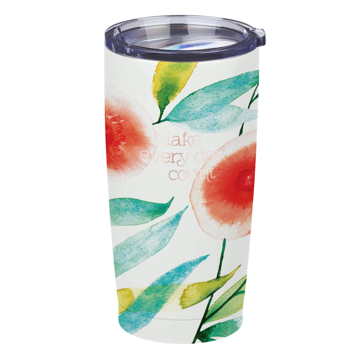 Travel Mug-Orange Blossoms/Make Every Day Count (Stainless)