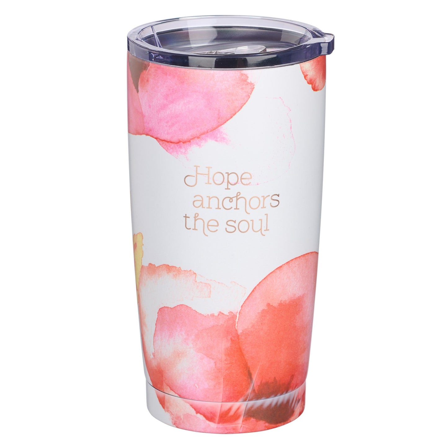 Travel Mug-Coral Poppies/Hope Anchors The Soul (Stainless)
