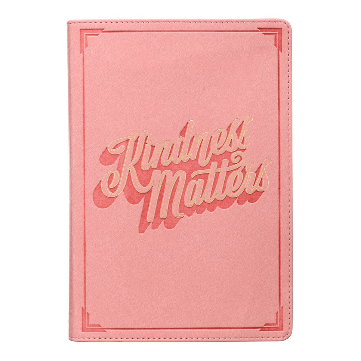 Journal-Classic LuxLeather-Kindness Matters-Coral