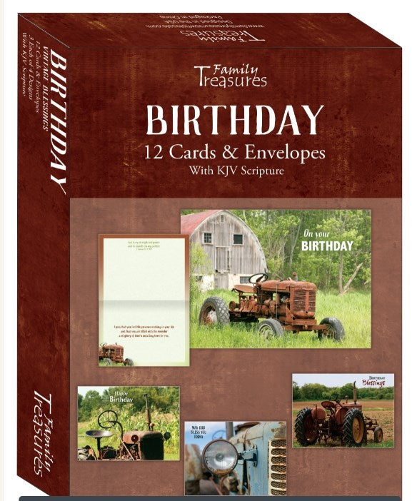 Card-Boxed-Birthday-Vintage Blessings (Box Of 12)