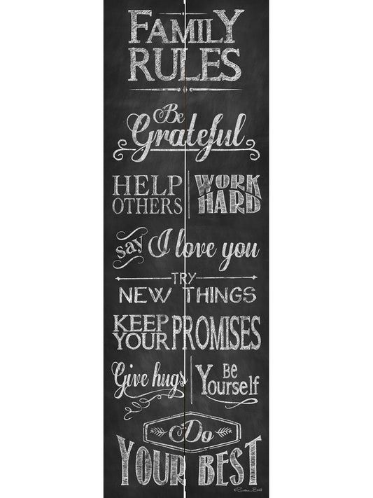 Rustic Pallet Art-Family Rules (6 x 18)