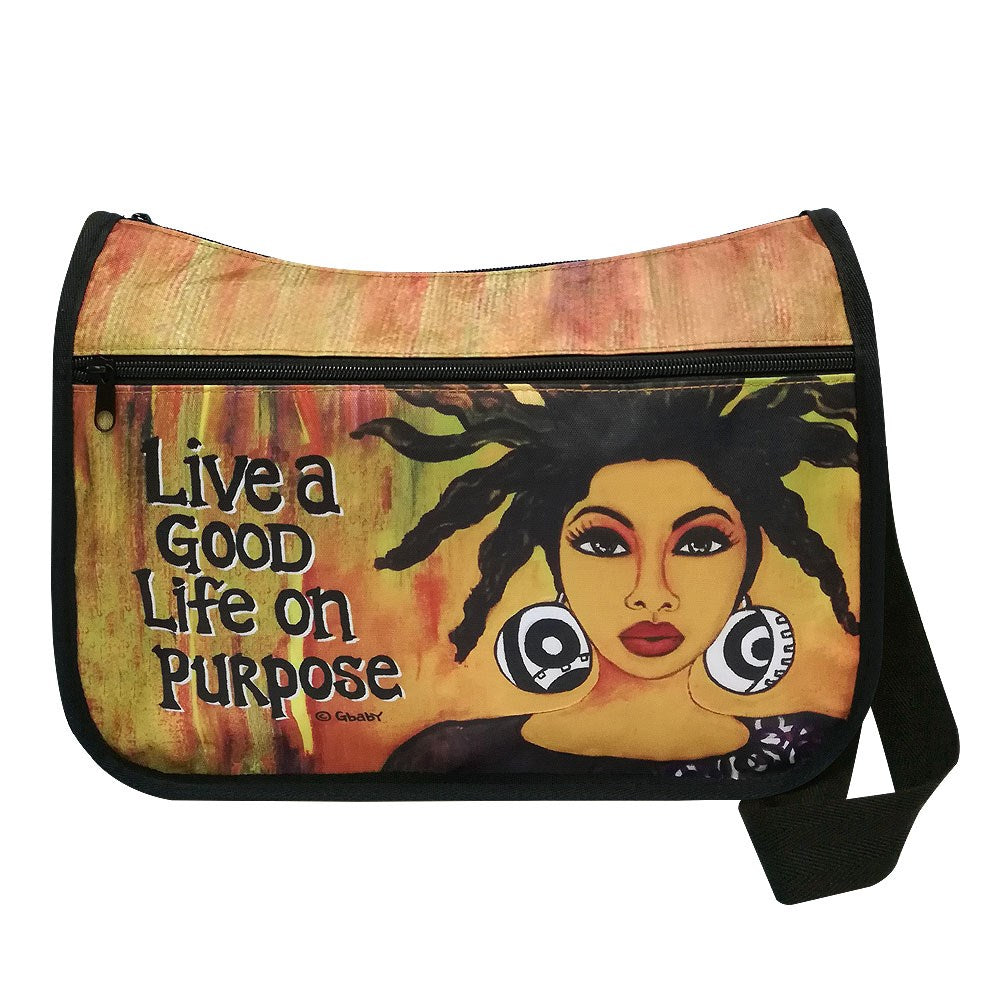 Crossbody Bag-Live A Good Life On Purpose (13.5" x 5" x 10")