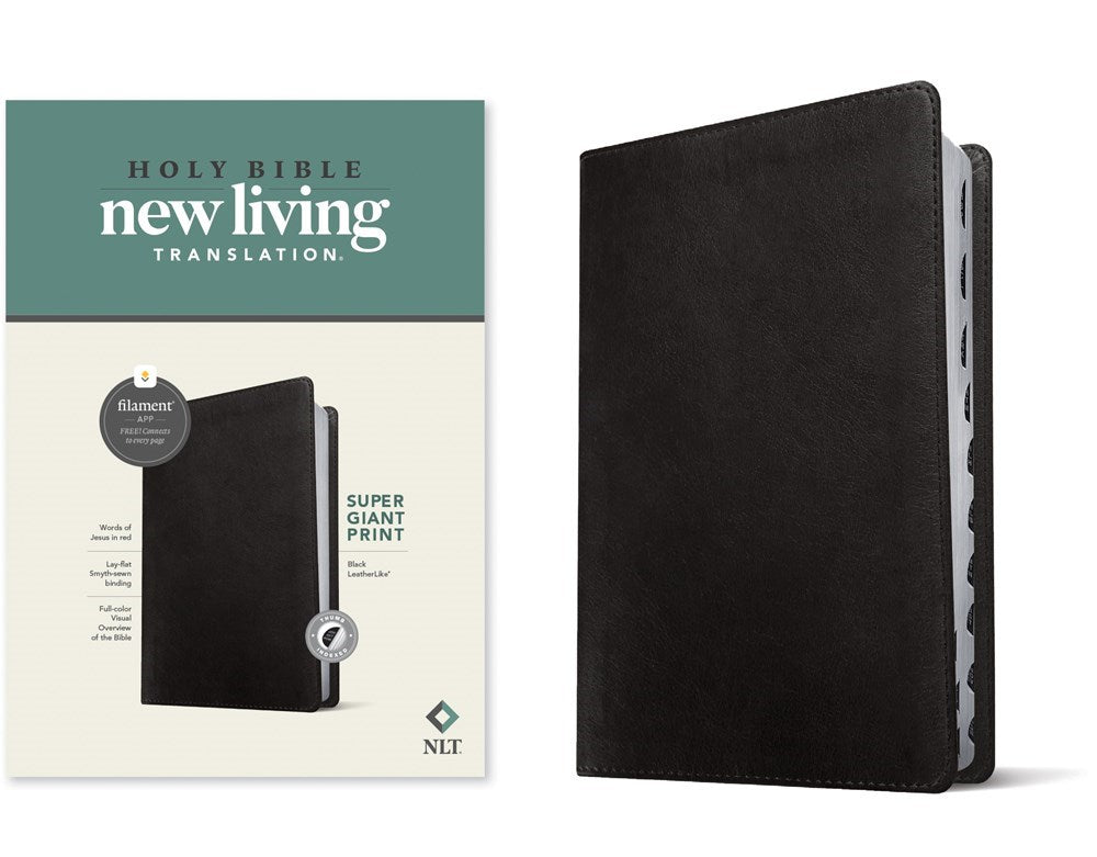 NLT Super Giant Print Bible/Filament Enabled Edition-Black LeatherLike Indexed
