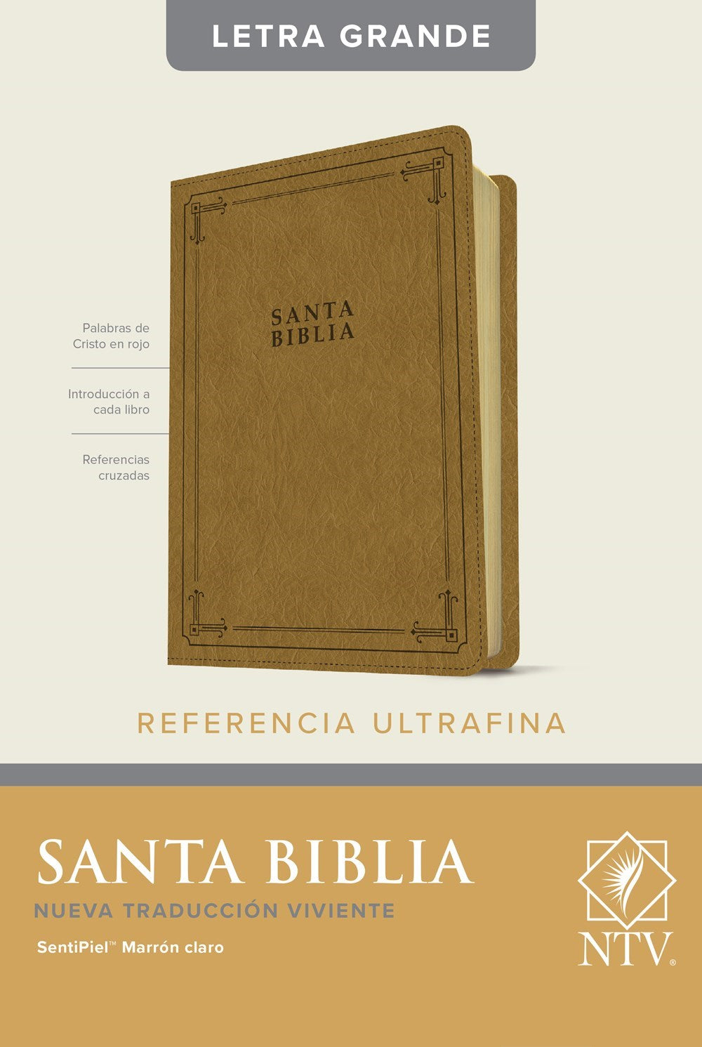 NTV Large Print Reference Bible (Santa Biblia Edicion ziper con referencias)-Carmel LeatherLike