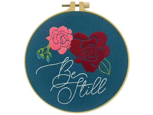 Embroidery Kit-Be Still (8")