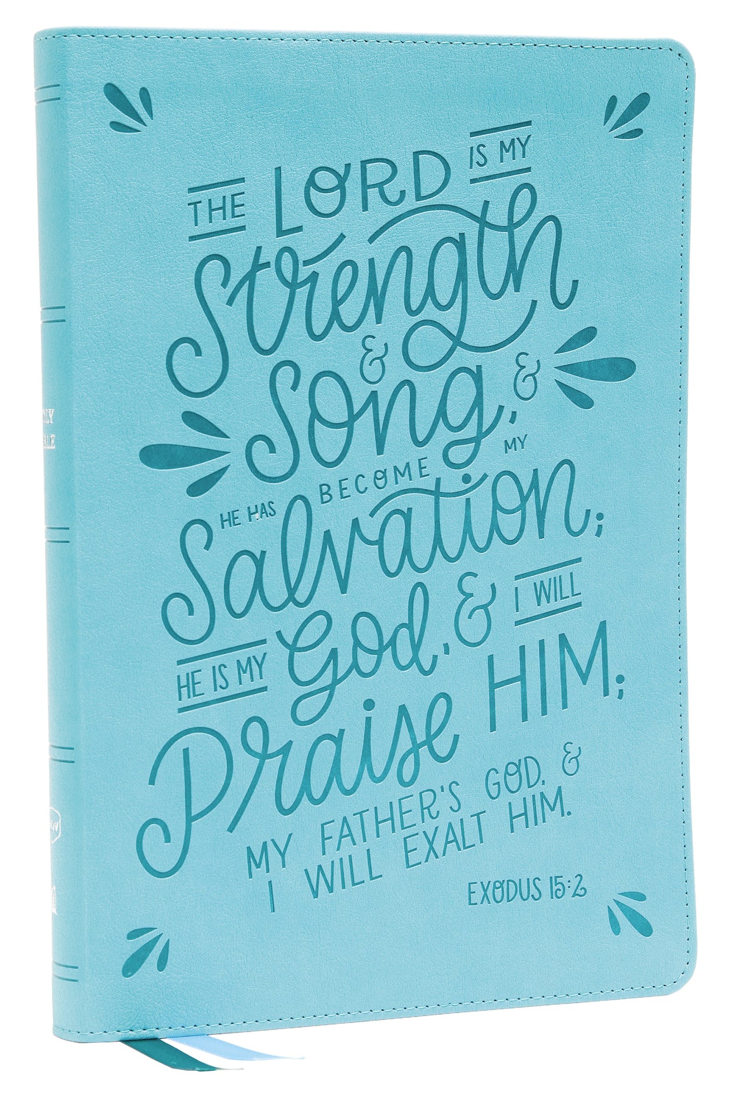 NKJV Thinline Bible Verse Art Cover Collection (Comfort Print)-Teal Leathersoft Indexed