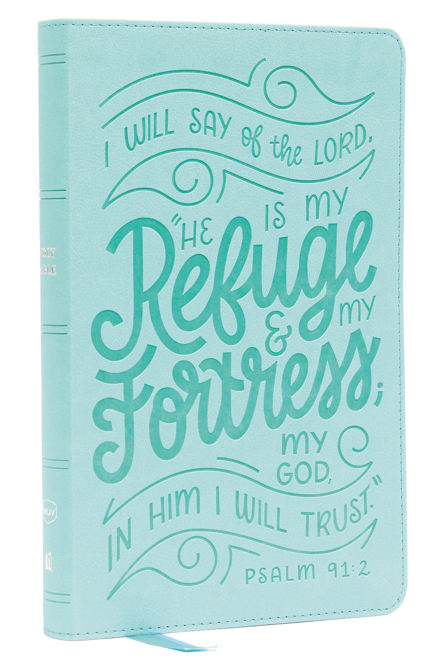 NKJV Thinline Youth Edition Bible Verse Art Cover Collection (Comfort Print)-Teal Leathersoft