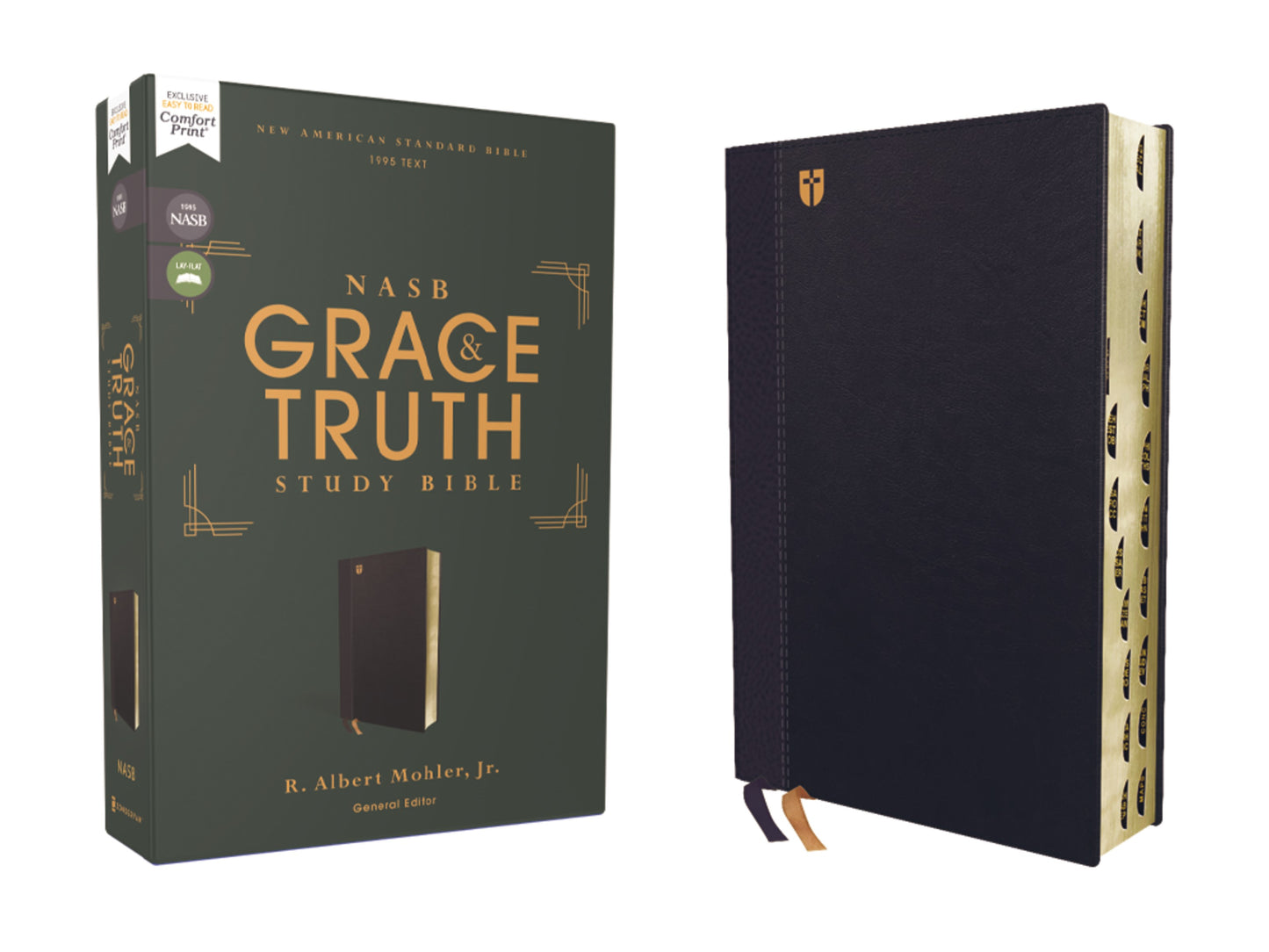 NASB 1995 The Grace And Truth Study Bible (Comfort Print)-Navy Leathersoft Indexed