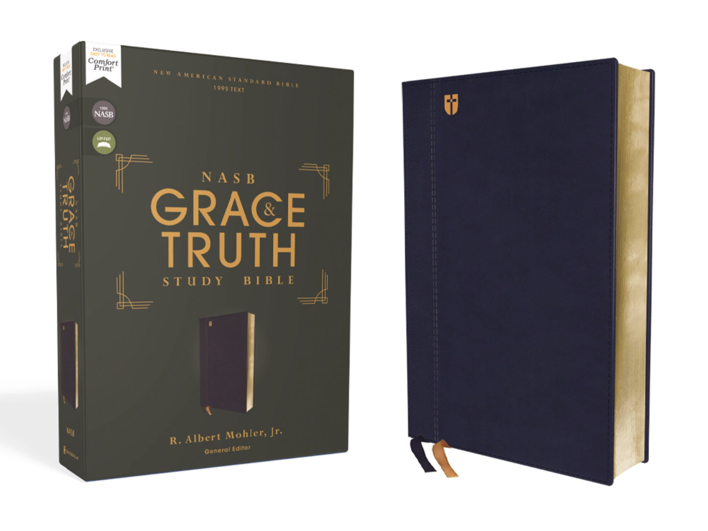 NASB 1995 The Grace And Truth Study Bible (Comfort Print)-Navy Leathersoft