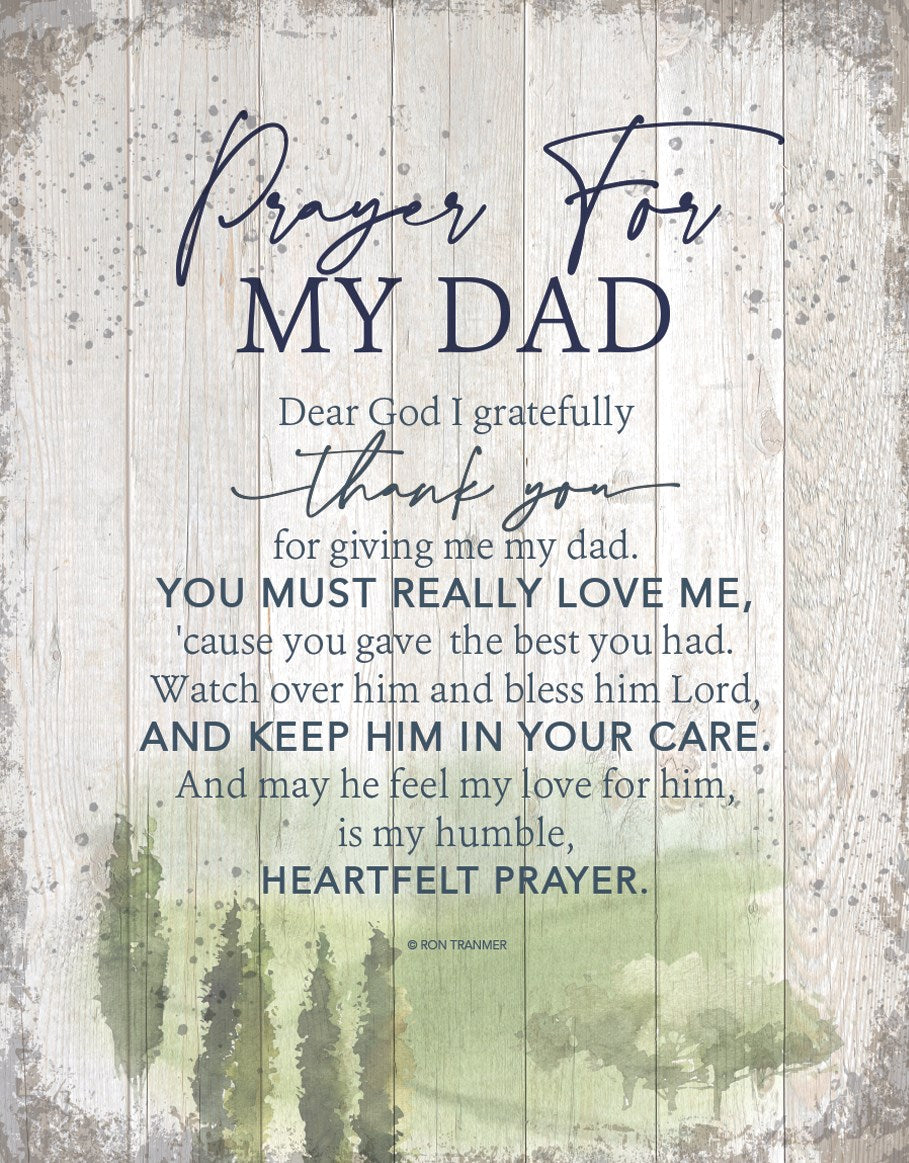 Wall Plaque-Timberland Art-Prayer For My Dad (11.75" x 15")