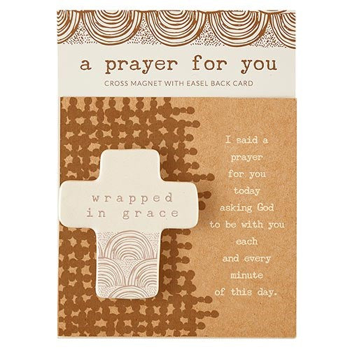 Prayer For You Magnet w/Easel Back Card-Wrapped In Grace (4" SQ)