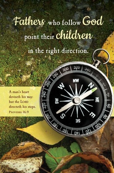 Bulletin-Fathers Who Follow God Point To Their Children (Proverbs 16:9) (Pack Of 100)