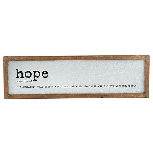 Metal Dictionary Sign-Hope (24" X 7")