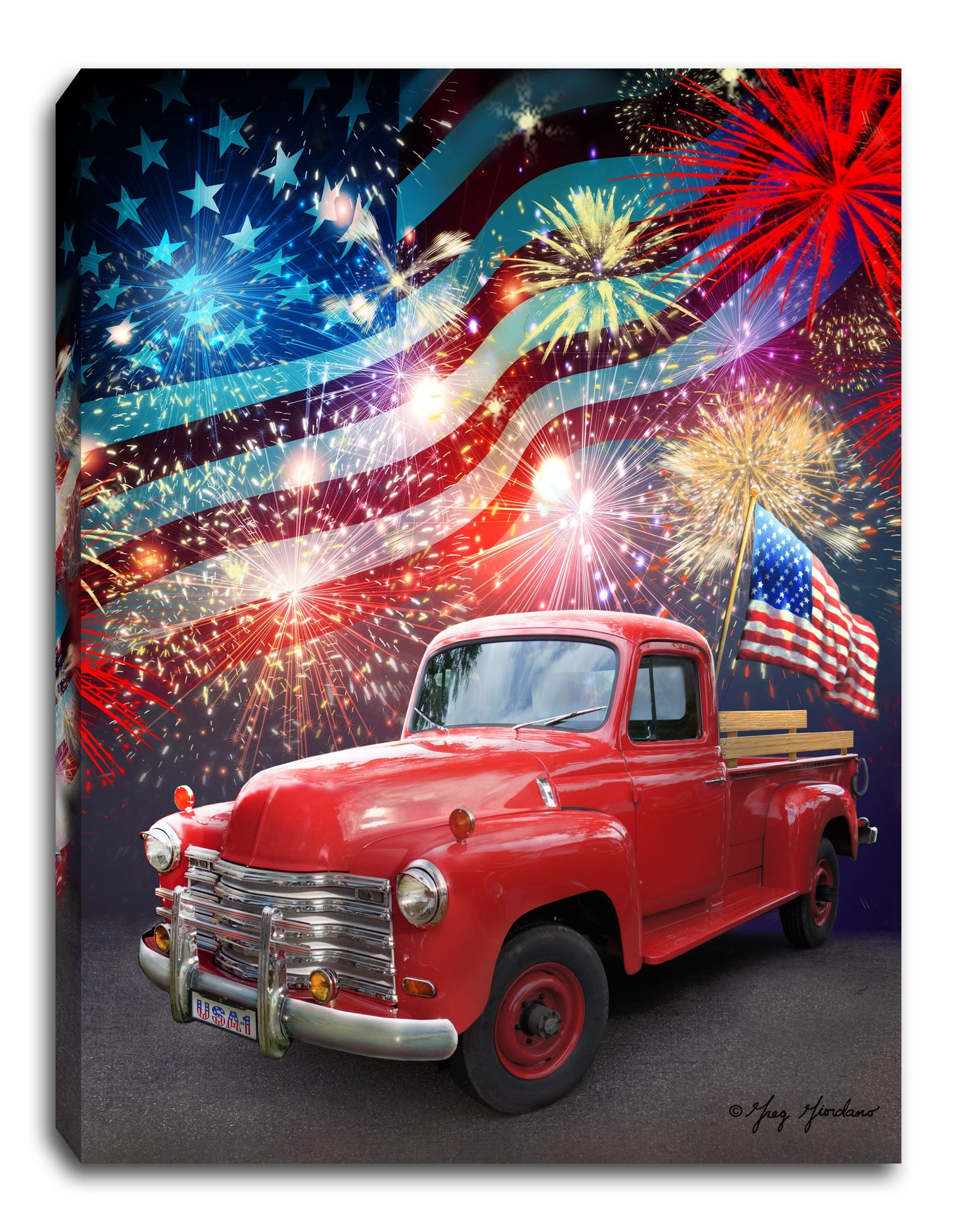 Mini Canvas-Fireworks-LED Tabletop w/Timer (8" x 6")