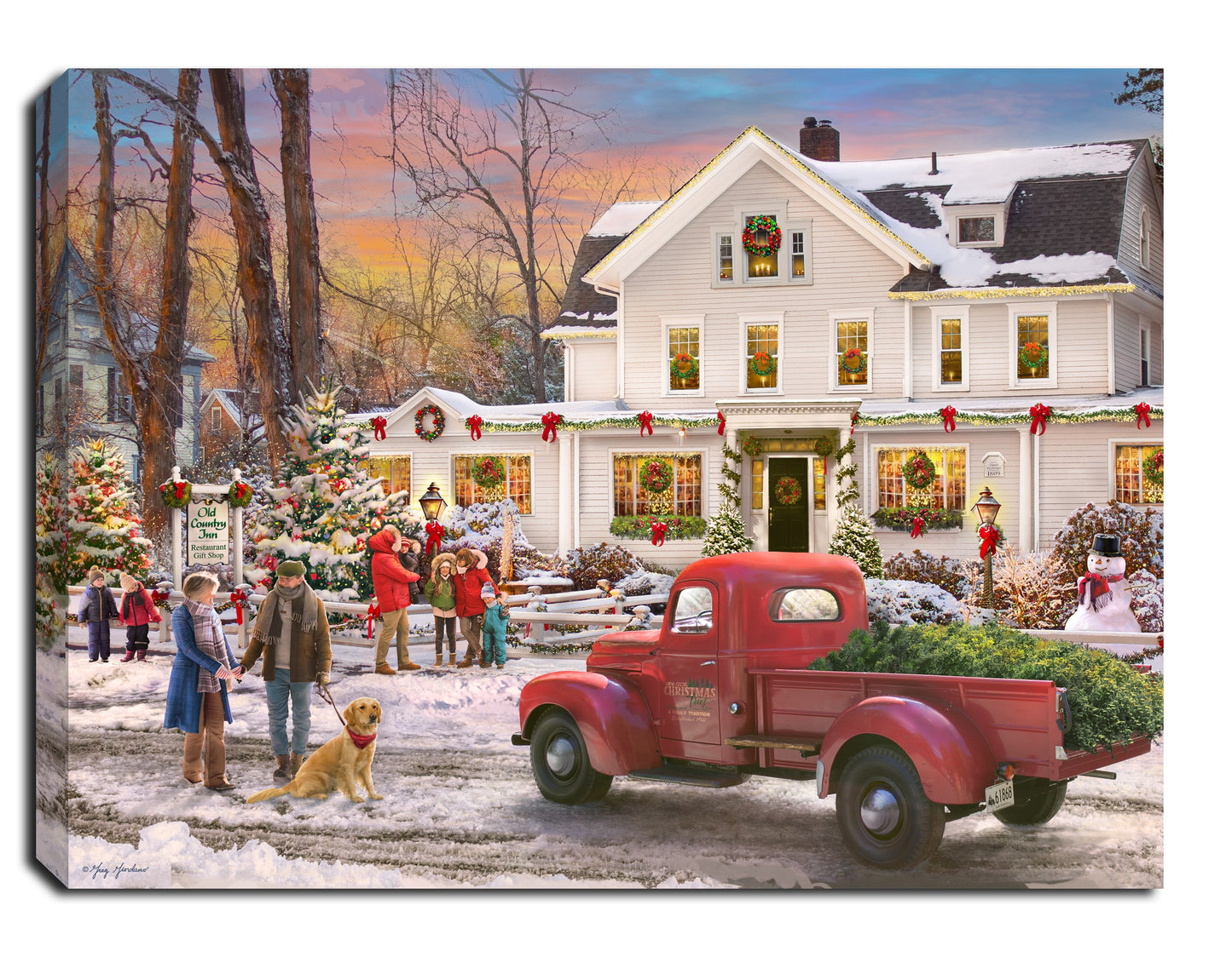 Mini Canvas-Old Country Inn-LED Tabletop w/Timer (8" x 6")