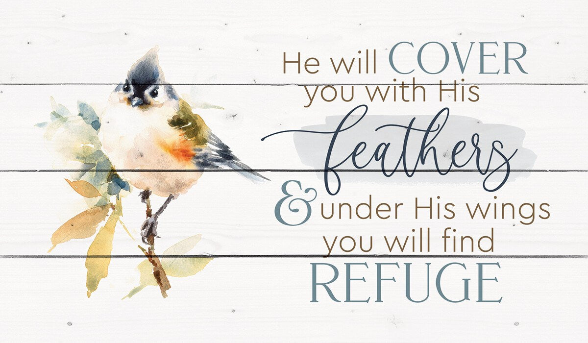 Pallet Decor-He Will Cover You... (24" x 14")