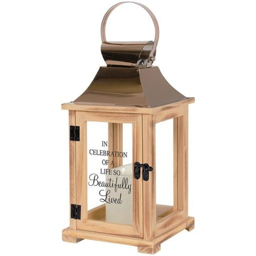 Lantern w/Flameless LED Candle & Timer-Beautifully Lived (6.25" x 13.5" x 6.25")