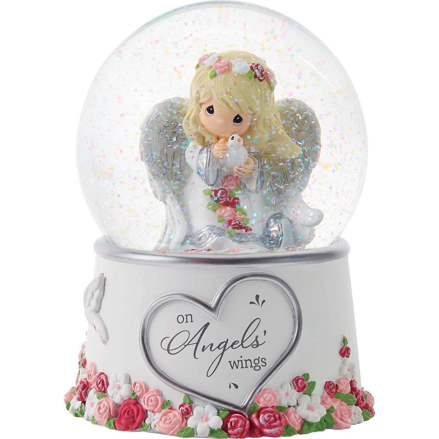 Musical Snow Globe-Angel w/Dove/Amazing Grace (Bereavement) (5.75"H)