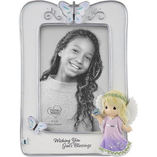 Photo Frame-Angel w/Butterfly-Wishing You God's Blessings (Holds 4" x 6" Photo)