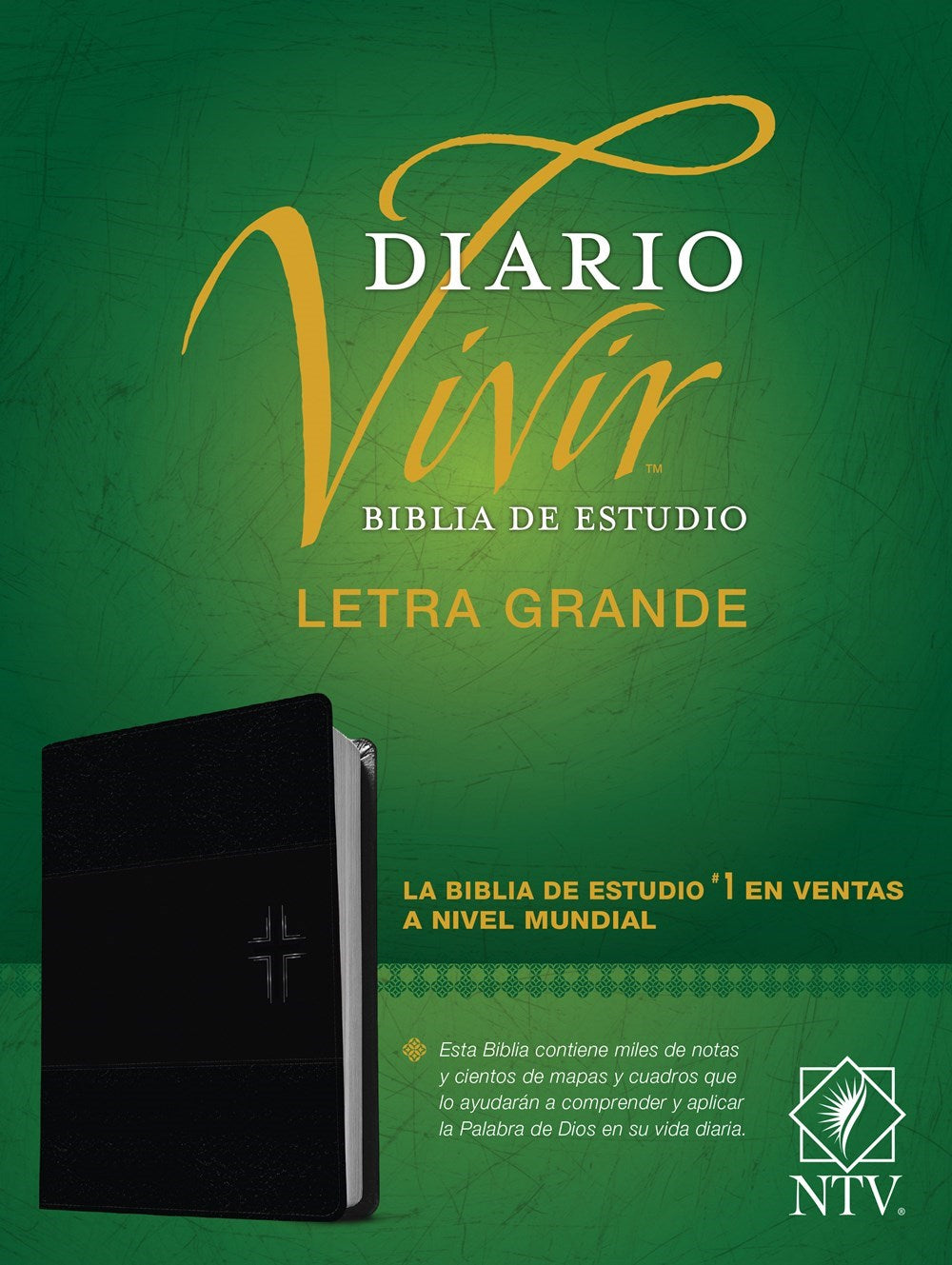 NTV Biblia de Estudio del Diario Vivir/Letra Grande (NLT Life Application Study Bible/Large Print)-Black LeatherLike