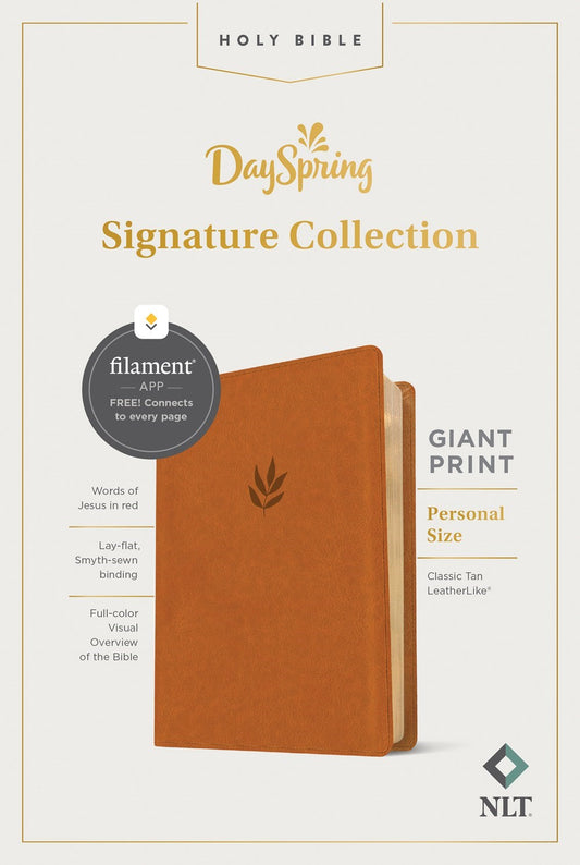 NLT Personal Size Giant Print Bible/Filament Enabled Edition-Classic Tan LeatherLike
