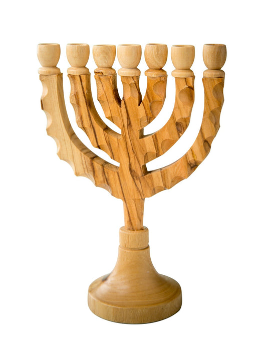 Menorah-Olive Wood-7 Branched (5")