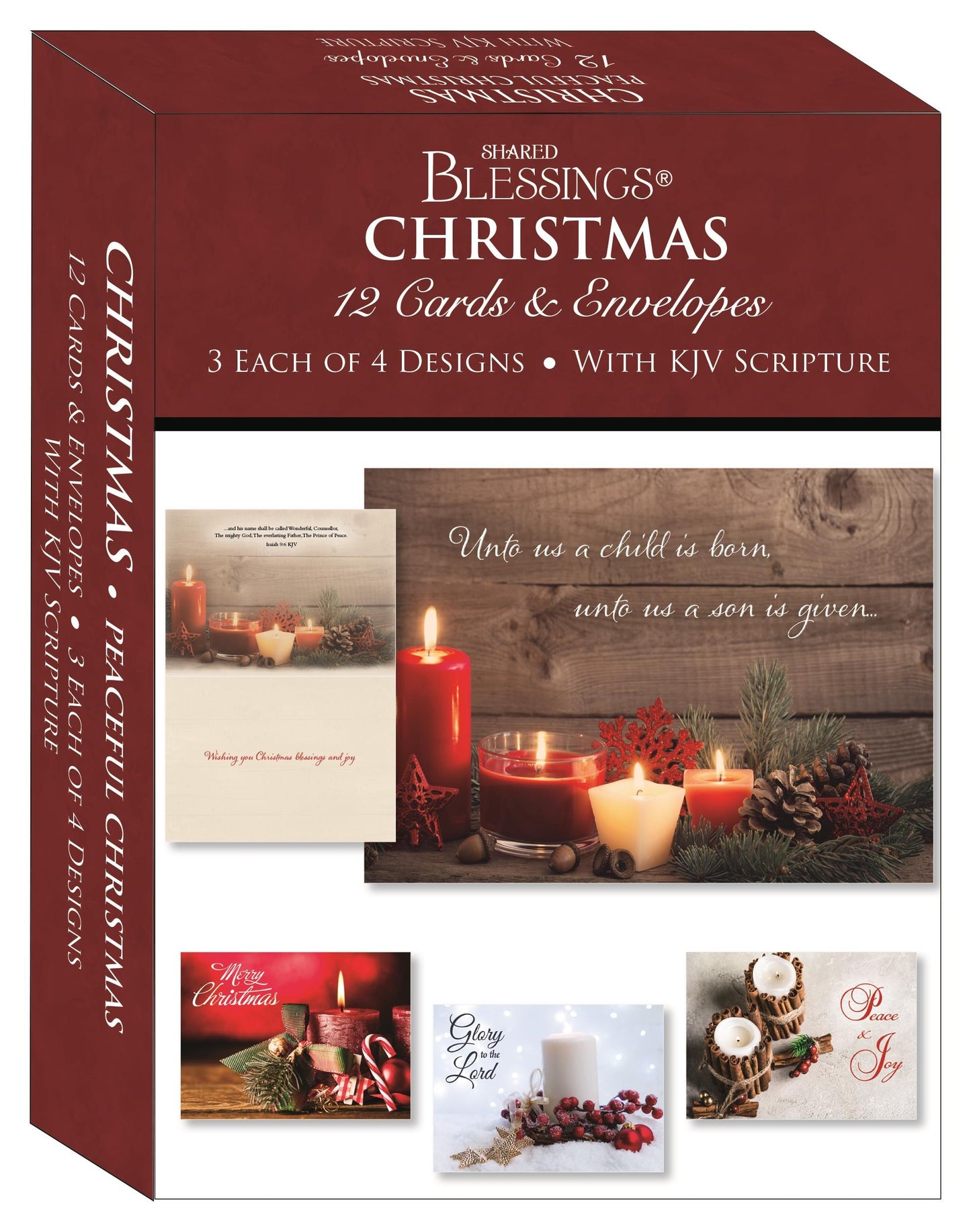 Boxed Card-Christmas: Peaceful Christmas Assortment (Shared Blessings) (Box Of 12)