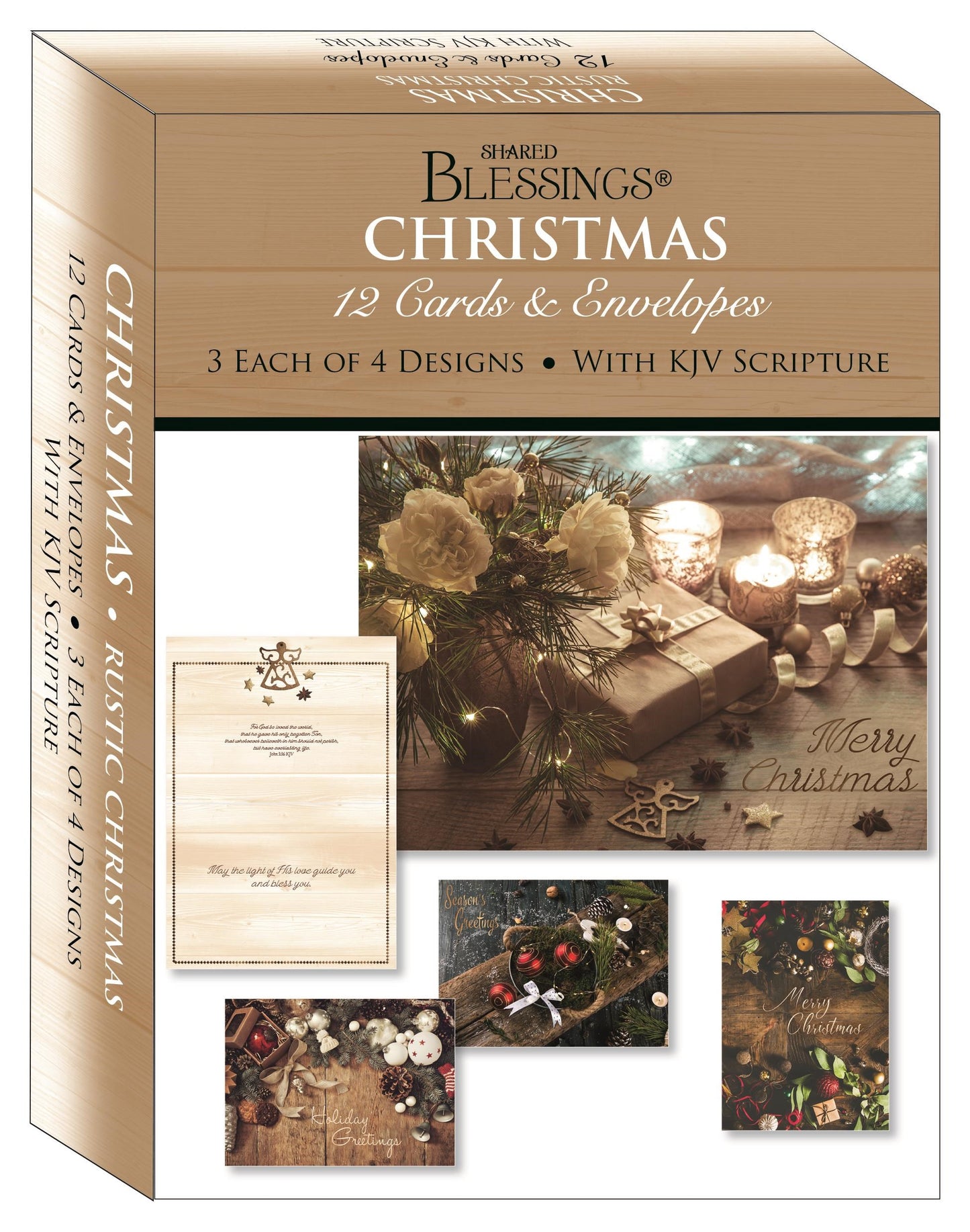 Boxed Card-Christmas: Rustic Christmas Assortment (Shared Blessings) (Box Of 12)